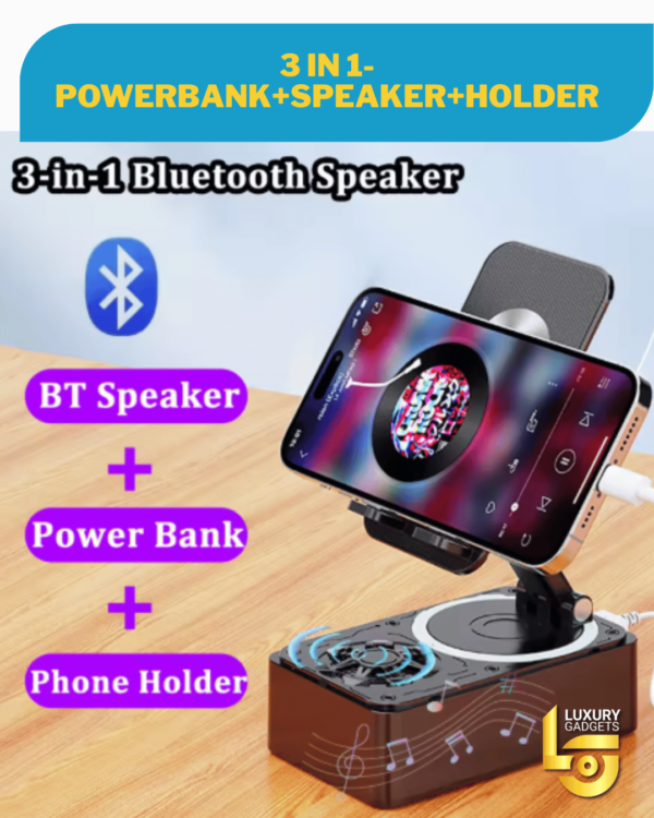 1 in 3 Gadget – Speaker  + Power Bank  + Phone Stand